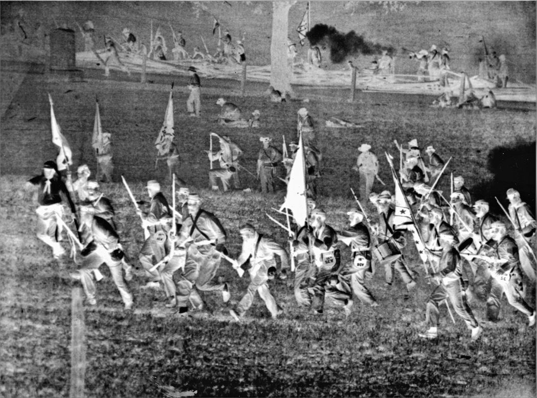 Confederate charge at the Antietam reenactment of 1962 (Joe Bilby collection)