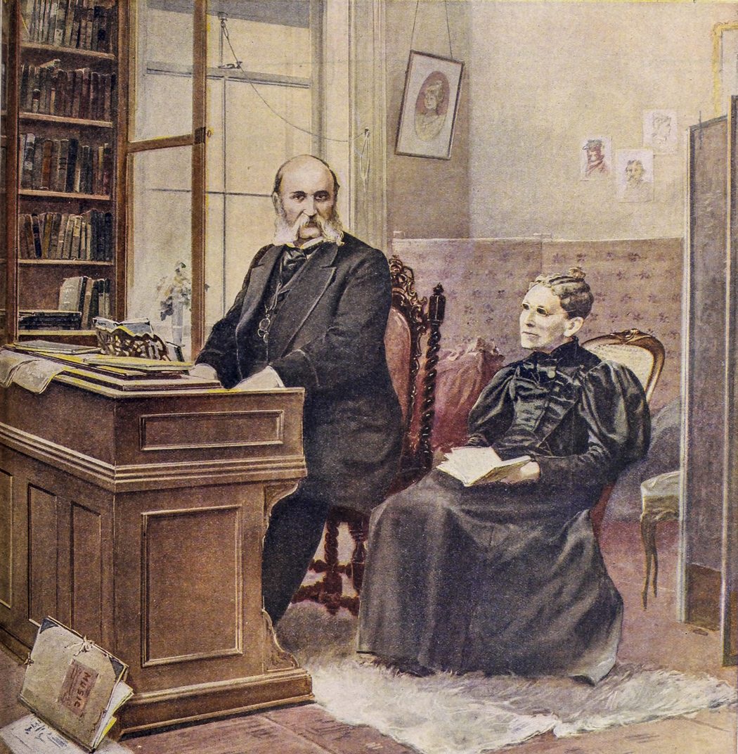 Fanny J. Crosby, The Blind Poet, and Ira D. Sankey, Composing A New Hymn. The Christian Herald and Signs Of Our Times. March 25, 1896.