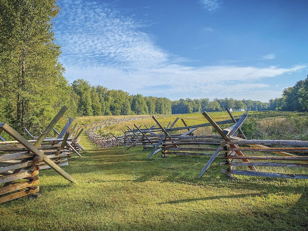 Fence line at the Gaines’ Mill Battlefield. Photo by Jennifer Goellnitz.