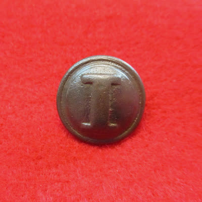 Dug Confederate infantryman’s coat button recovered at Dalton, Georgia